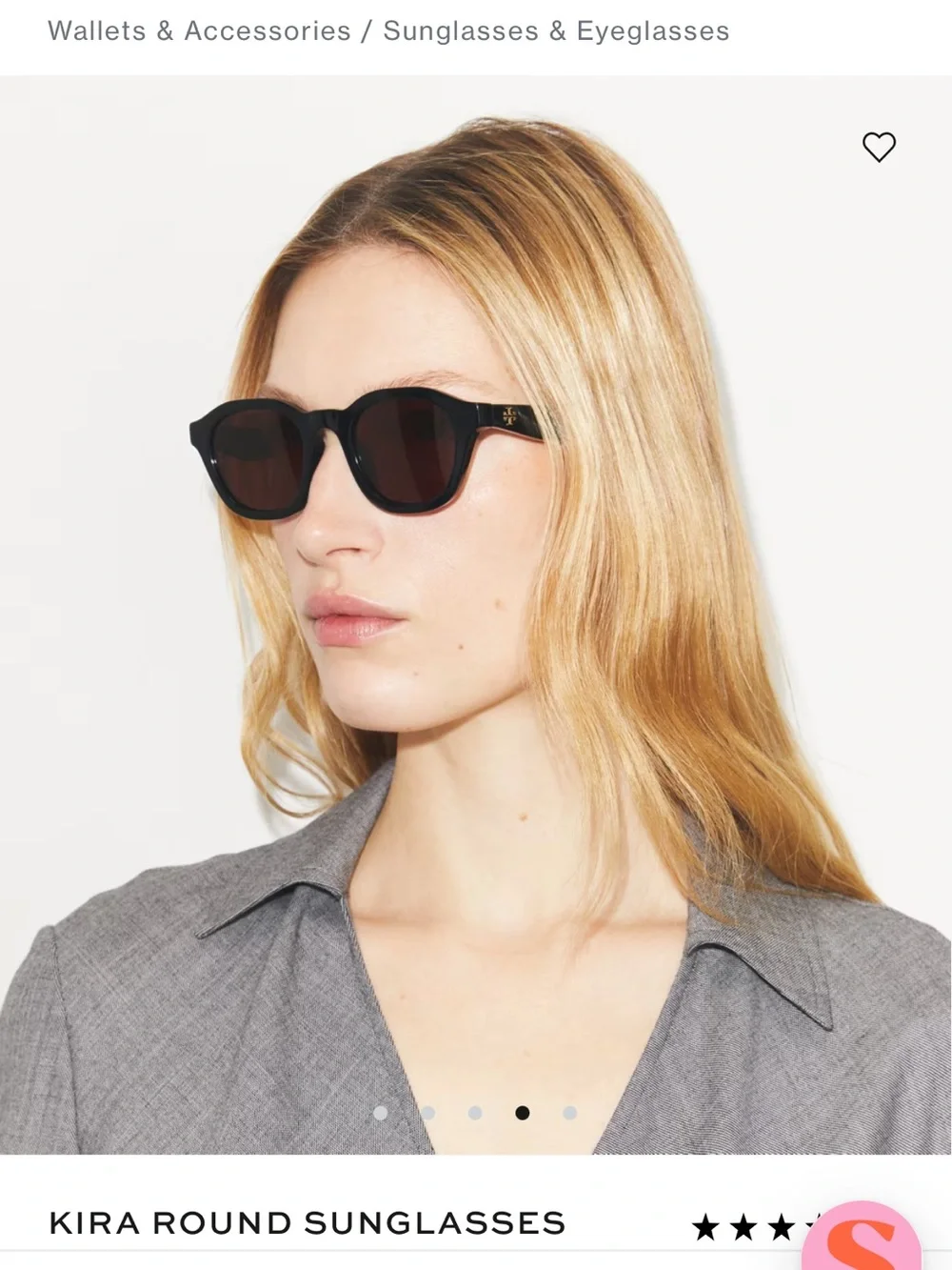 Tory Burch Kira Round Sunglasses NWT Transparent Beige